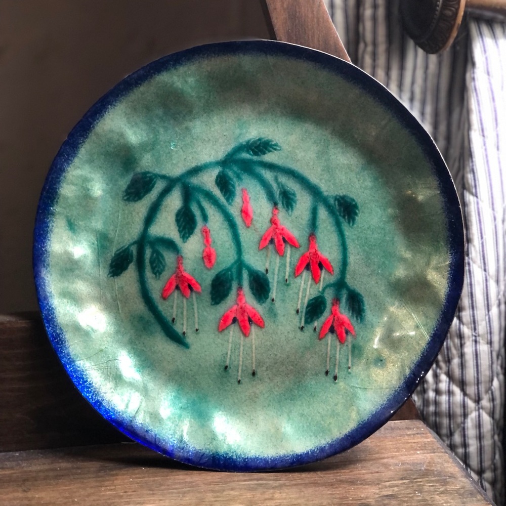 🌺VINTAGE Plate Decorative Enamel Copper from Ireland